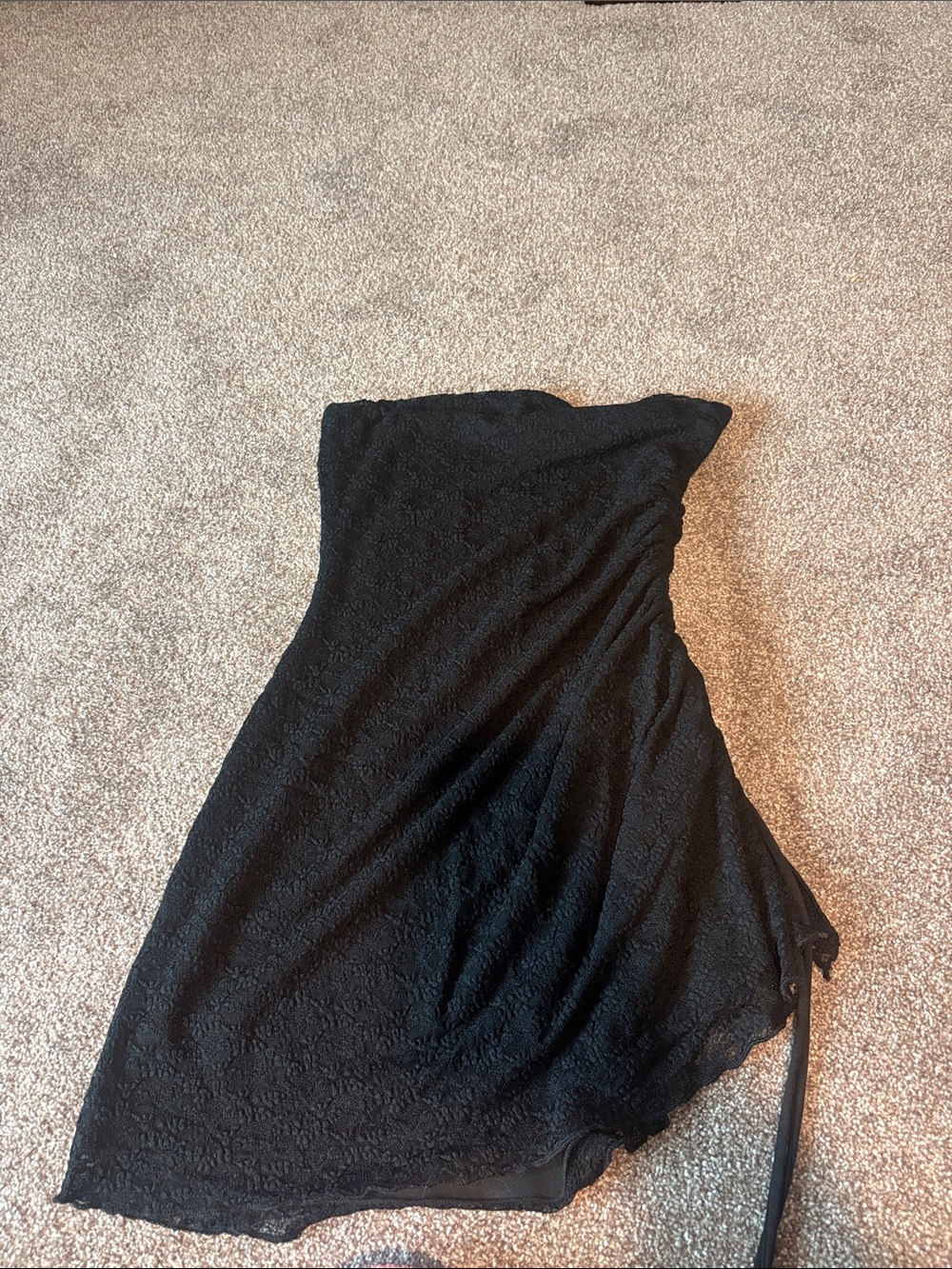 Garage Black Strapless Lace Dress